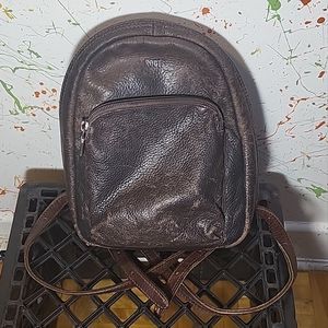roots Small leather backpack Canada Made
